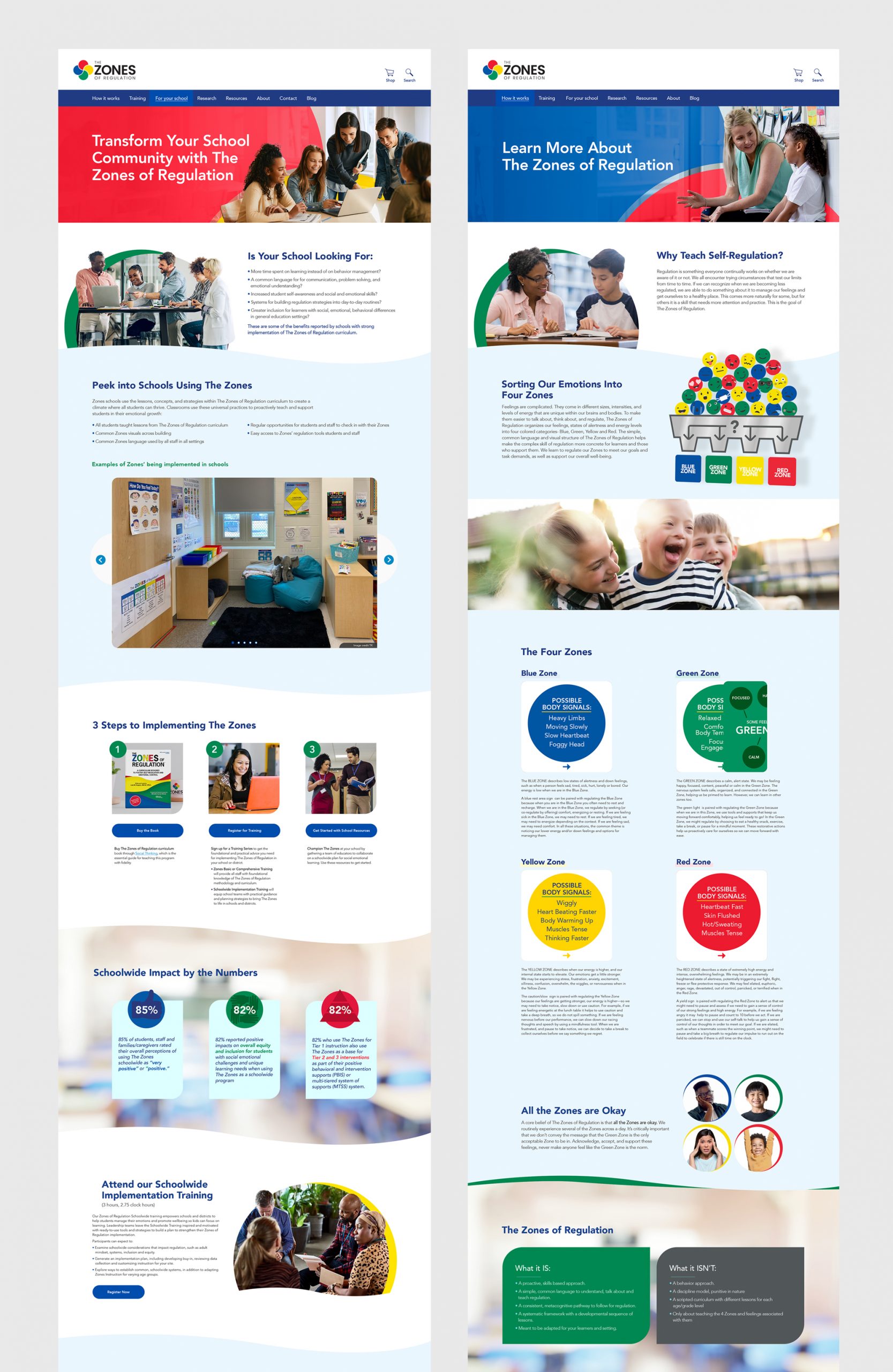 Zones of Regulation Learn more and For your school page designs